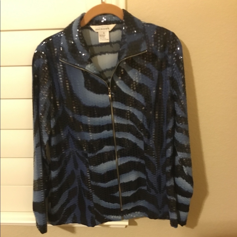 Beautiful blue & black Misook Jacket